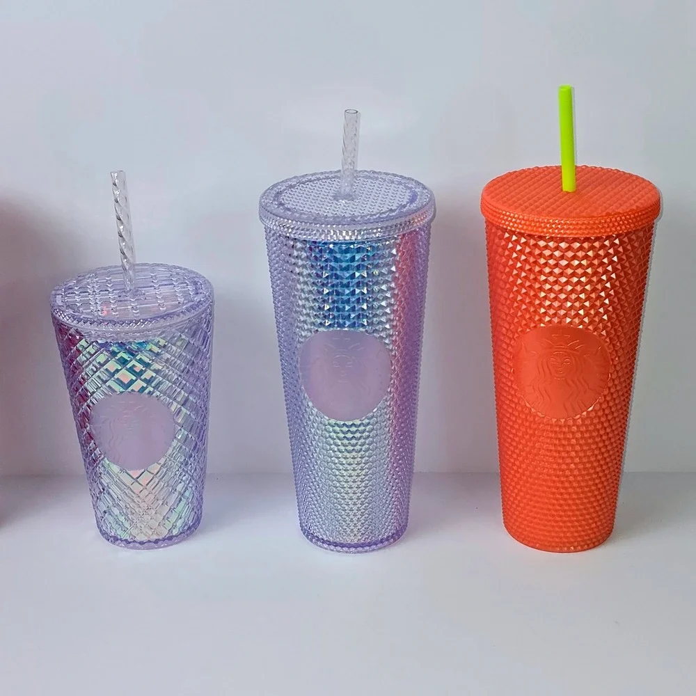Starbucks Tumblers Reusable Cups Diamond Studded Venti Cold Cups With Straws Lot